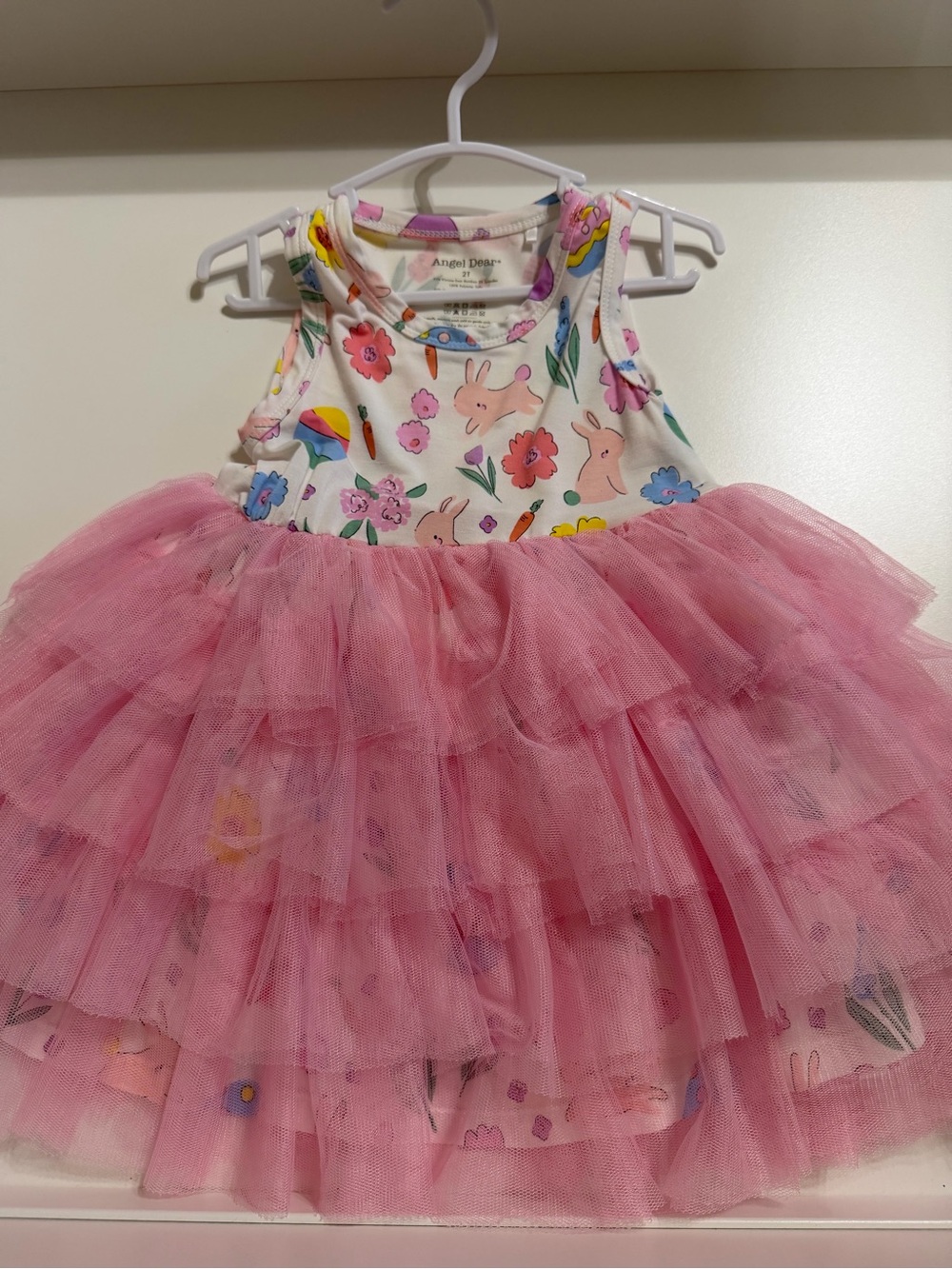 Angel Dear Pink Floral & Bunny Tank Romper